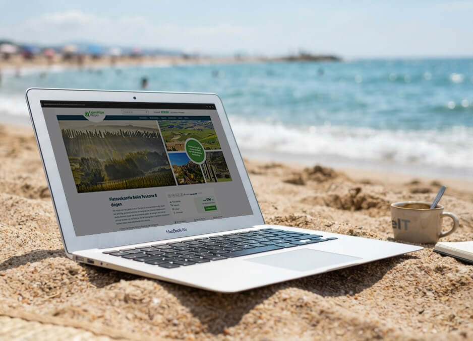 Laptop on the beach